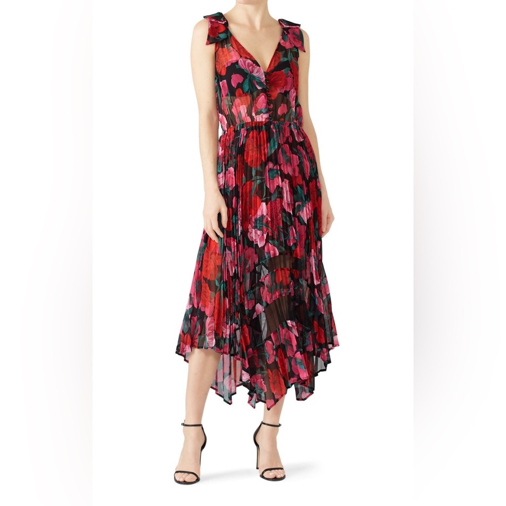 The Kooples Foral Asymmetric Robe Dress